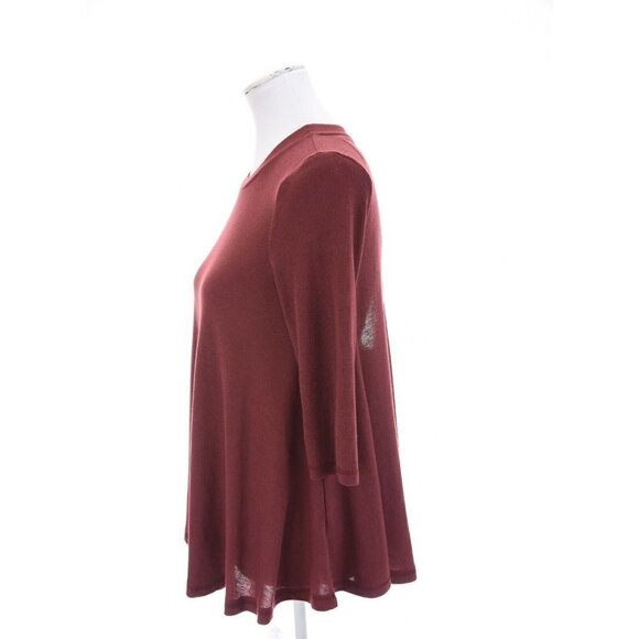 By Together You and I Womens Ribbed Oversized Babydoll Swing Top Pink Red Sz S - Picture 3 of 6